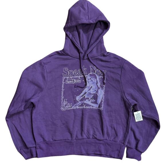 NWT Speak Now “The Story of Us” Purple Cropped Hoodie Taylor Swift Sweatshirt - Picture 5 of 7